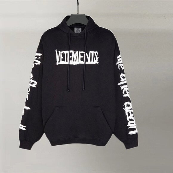Vetements Printed Black Hoodie - Picture 1 of 6